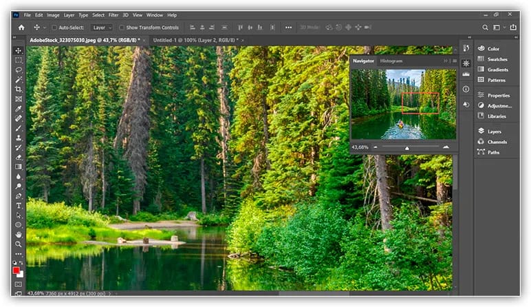 O Photoshop amplia a área selecionada.