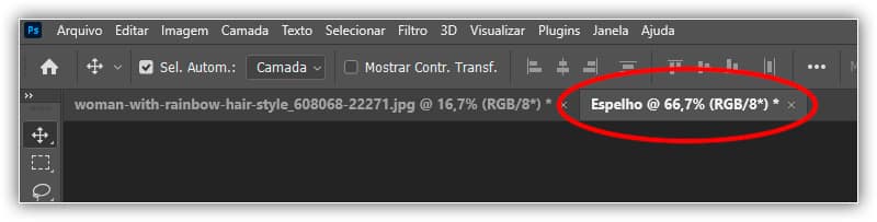 Como espelhar uma imagem no Photoshop