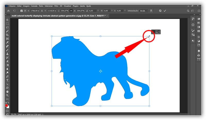 As camadas de forma agora são dimensionadas proporcionalmente por padrão a partir do Photoshop CC 2020.