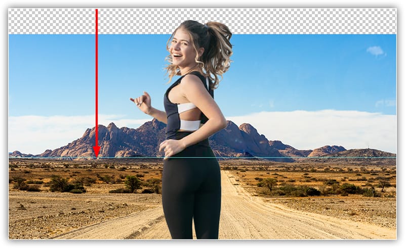 Ajustando plano de fundo com linha do horizonte.