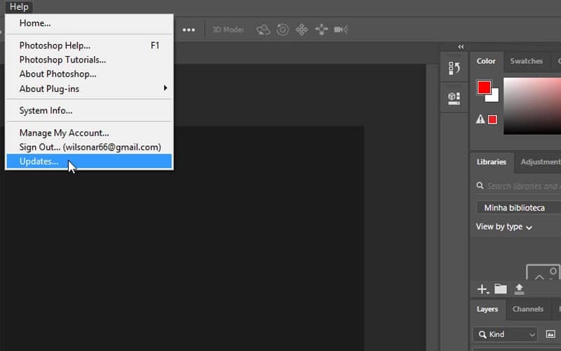 como manter o Adobe Photoshop atualizado
