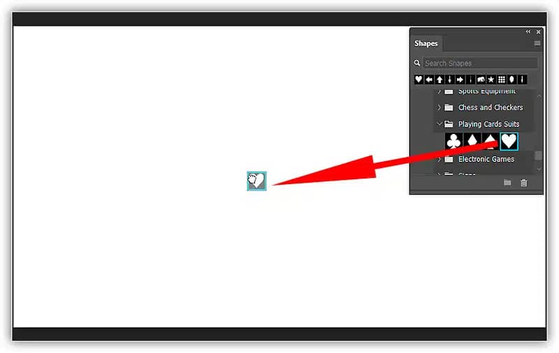 Arrastar e soltar a forma do painel Formas no documento.