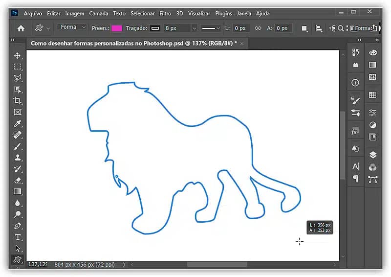 Como desenhar formas personalizadas no Photoshop