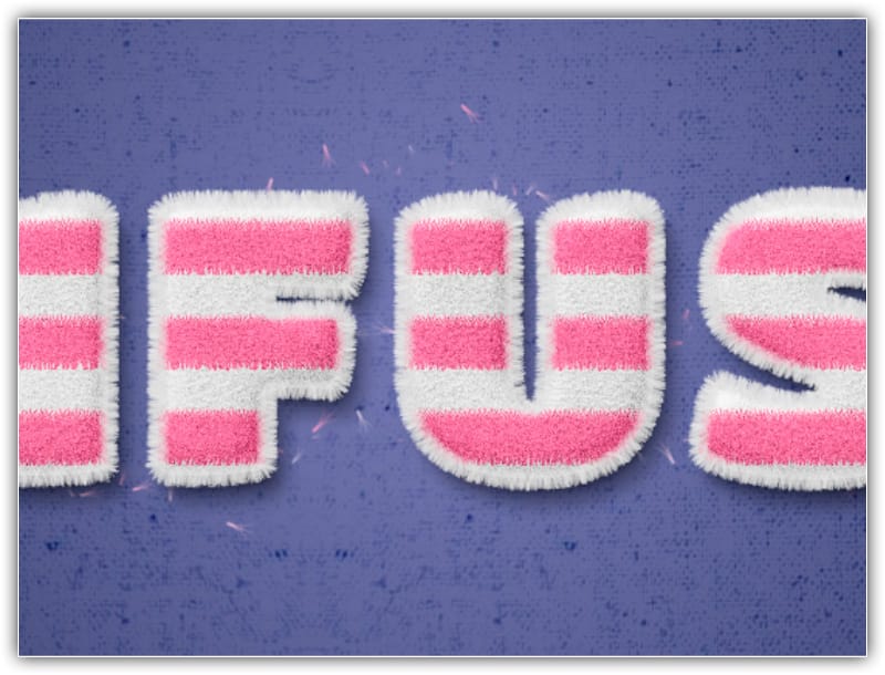 Efeito de texto difuso listrado