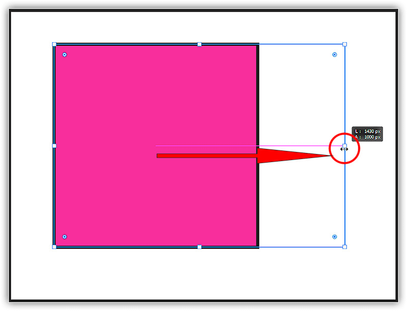 Arraste uma alça para redimensionar a forma.