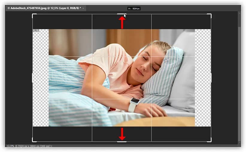 Adicionando espaço extra na parte superior e inferior segurando Alt (Win) / Option (Mac) enquanto arrasto uma das alças.