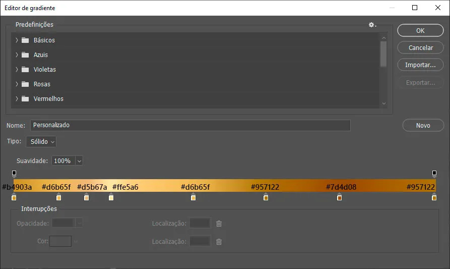 Editor de gradiente.