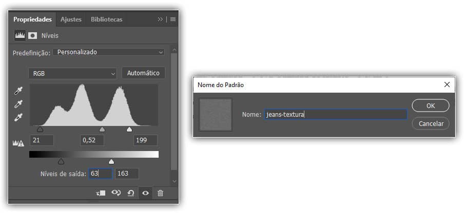 Como fazer uma ação no Photoshop para criar um efeito de texto de jeans costurado