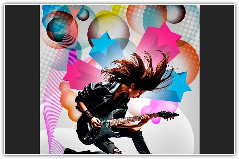 Crie uma camada entre a camada do guitarrista e o grupo de estrelas.