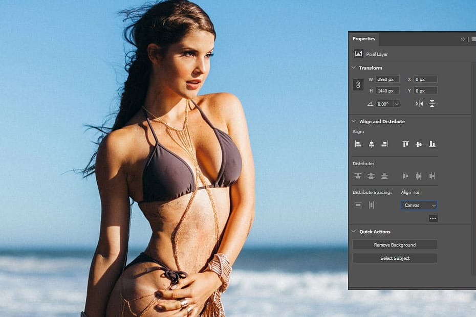 Usando o painel de propriedades aprimoradas no Photoshop