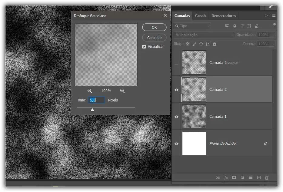 Adicione um filtro de desfoque na camada 2.