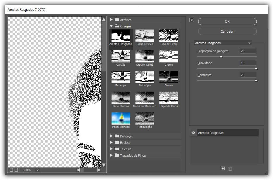 Finalize o assunto acessando Filtro > Galeria de Filtros.