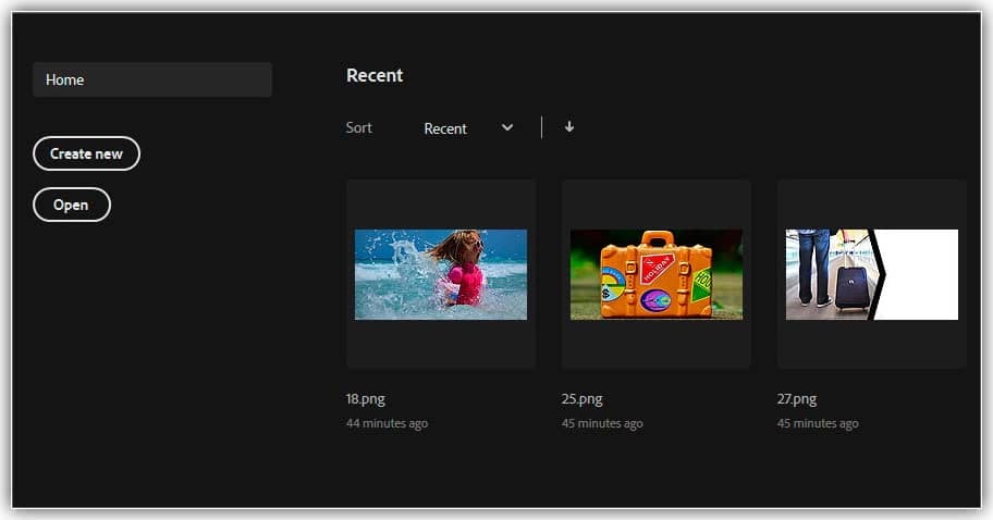Todas as três imagens, prontas para serem reabertas.