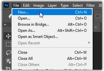 Como criar um novo documento no Photoshop