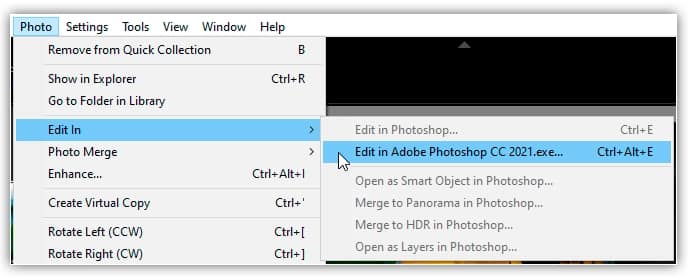 Como mover arquivos brutos do Lightroom para o Photoshop