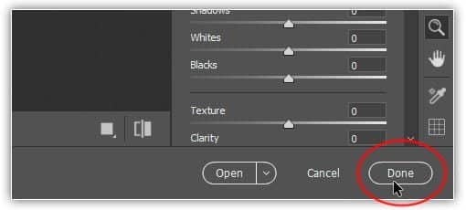 Como abrir imagens no Camera Raw