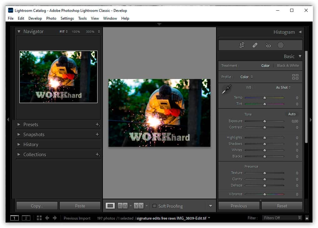 O catálogo do Lightroom é novamente atualizado com as alterações feitas no Photoshop.