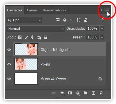 Dimensionar imagens com objetos inteligentes do Photoshop
