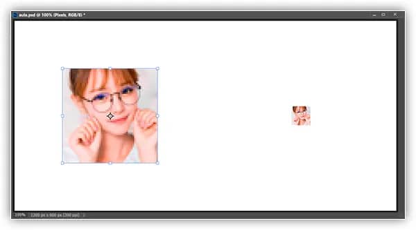 O Photoshop aumenta a versão do pixel tornando-os maiores.