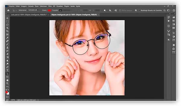 Visualização da imagem original, ainda em seu tamanho original, dentro do objeto inteligente.