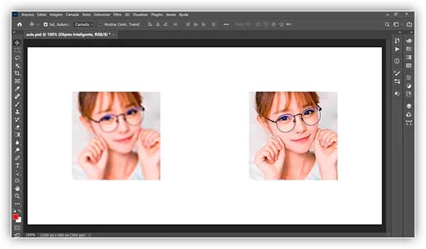 De volta ao documento principal do Photoshop.