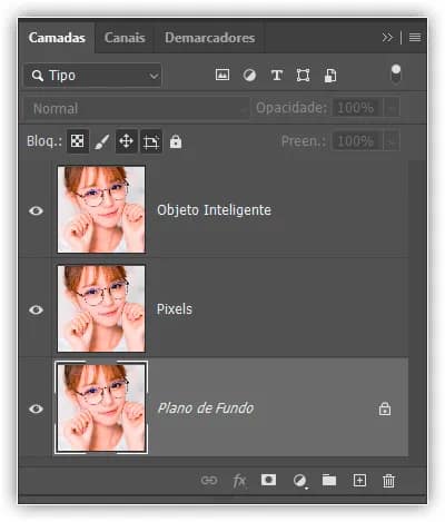 Dimensionar imagens com objetos inteligentes do Photoshop