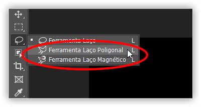 A ferramenta laço no Photoshop