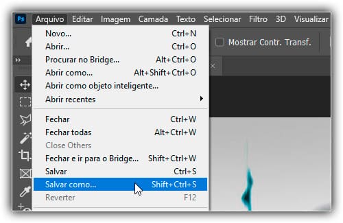Indo para Arquivo > Salvar como.