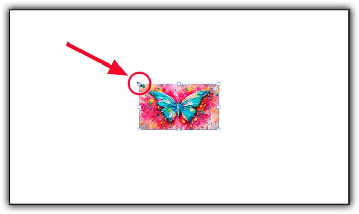 Segurando Alt (Win) / Option (Mac) para dimensionar a partir do centro da imagem.