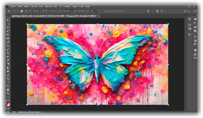 O tamanho da imagem original foi restaurado.