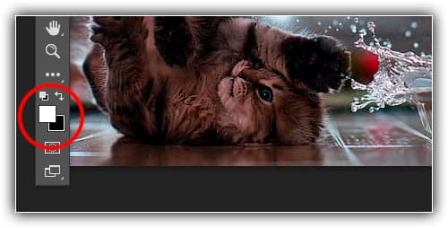 As cores atuais de Primeiro Plano (canto superior esquerdo) e Pplano de Fundo(canto inferior direito).