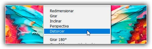 Selecionando o comando Distorcer.