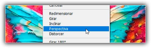 Selecionando o comando Perspectiva.