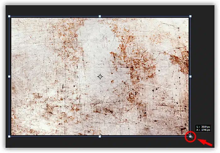 Redimensionando a textura para melhor ajustar a imagem com Transformação Livre.