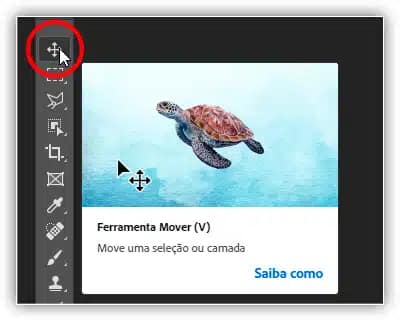Selecionando a ferramenta Mover.
