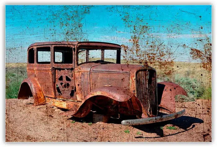 O resultado com a camada de textura definida para o modo de mesclagem Multiplicar.