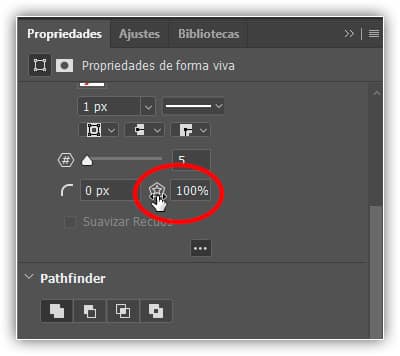 A opção Star Ratio no painel Propriedades.