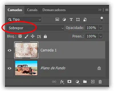 Vendo o que o modo de mesclagem Sobrepor pode fazer.