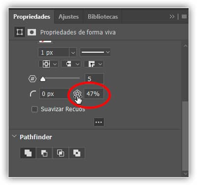 Definir a proporção de estrelas para 47 por cento.