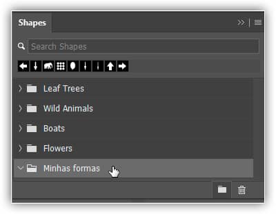 O novo grupo de formas.