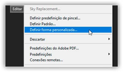Indo para Editar> Definir forma personalizada.