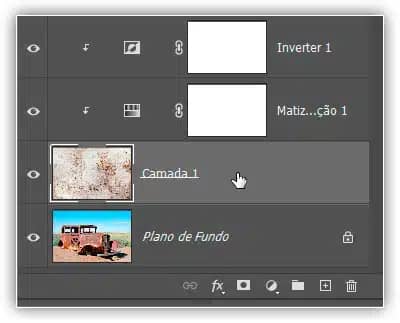 Selecionando a camada de textura.