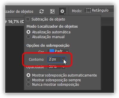 Aumentando o tamanho do contorno para 2 pixels.