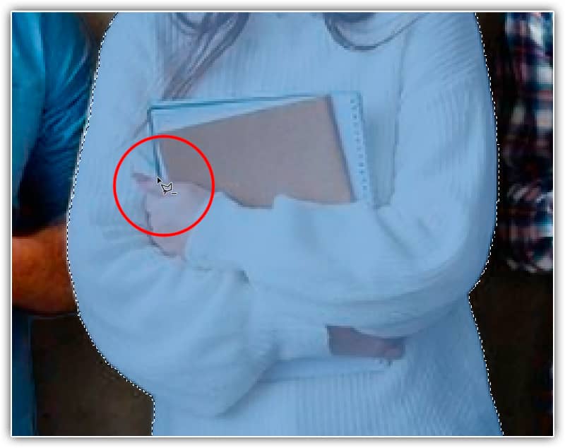 Mudando da ferramenta Lasso para a ferramenta Laço Poligonal.