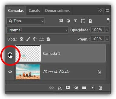 Desligando a camada superior.