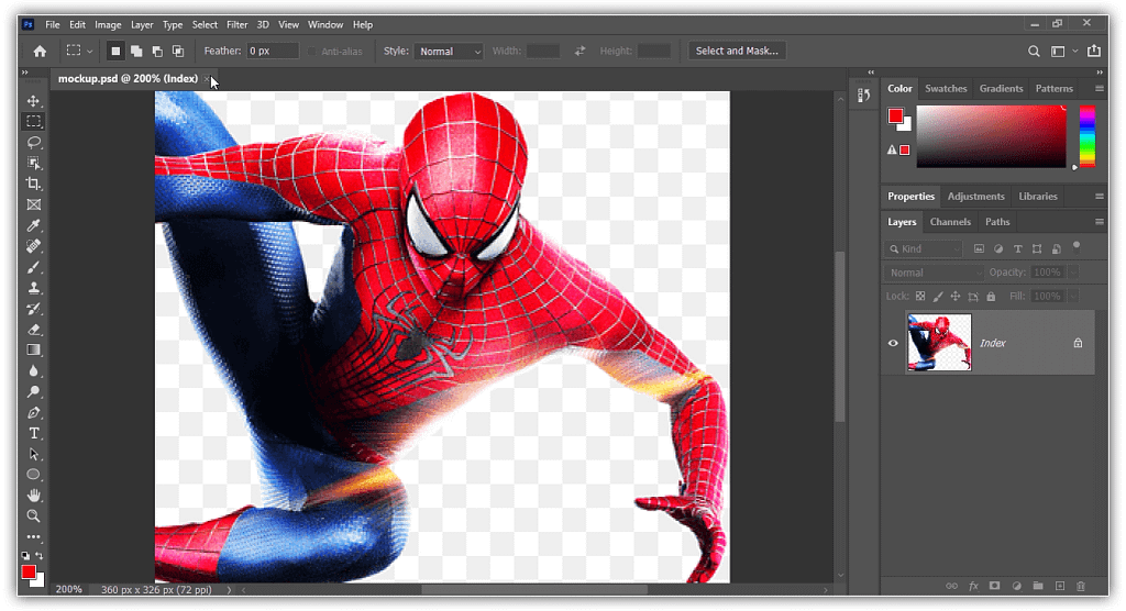 O arquivo PSD no Photoshop.