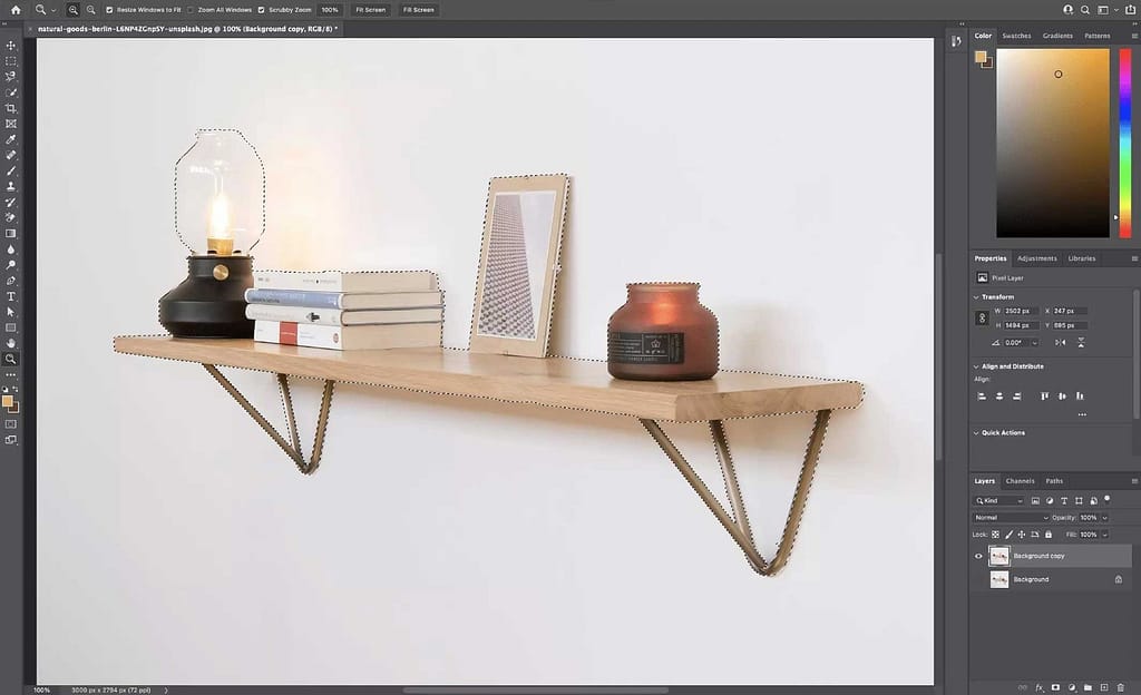 Remova um plano de fundo no Photoshop com a Ferramenta de seleção rápida