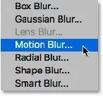 Indo para Filter> Blur> Motion Blur.