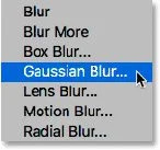 Indo para Filter> Blur> Gaussian Blur.