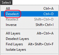 Going to Select > Deselect.